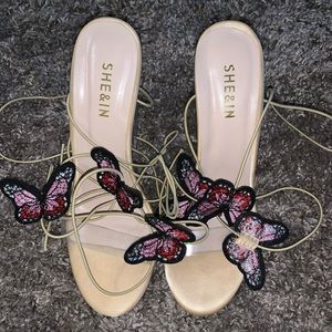 Tie up butterfly heels